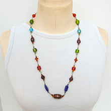 Load image into Gallery viewer, Rainbow Bright Indian Glass Beads Necklace