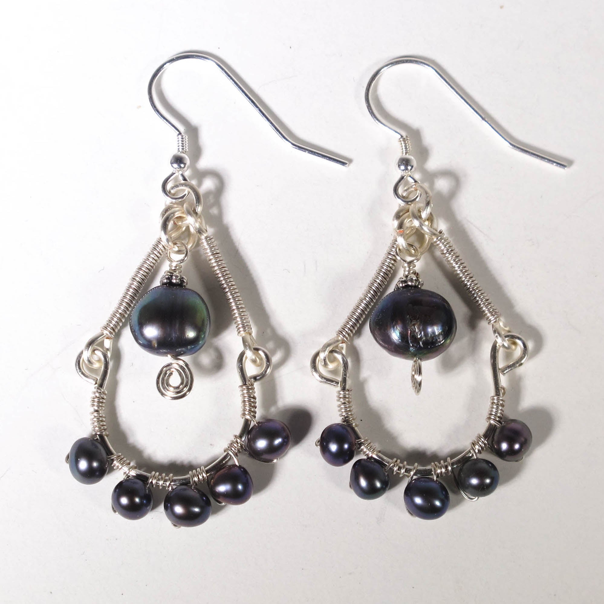 Rhinestone And Pearl Fish Hook Earrings By Katherine Swaine