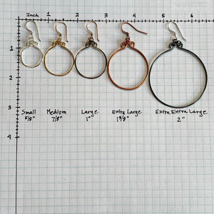 Twisted Wire Hand-Shaped Round Hoop Earrings (click for color & size  choices) #118